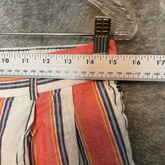 Tommy Hilfiger Women Retro Striped Coastal Preppy Linen Blend Cropped Pant S - Picture 8 of 11